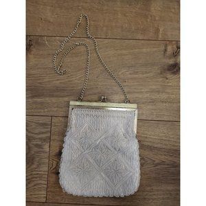Vintage Bags By Whidby Inc White Hand Beaded Purse